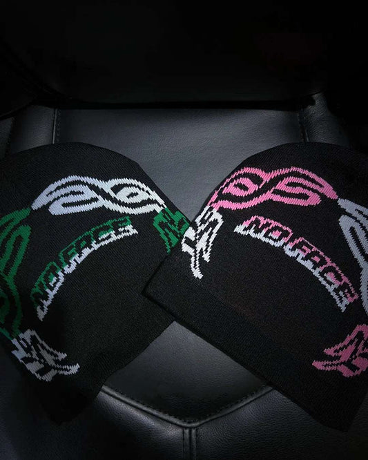 NO FACE BEANIE BLACK + GREEN OR BLACK + PINK - No Face Cases